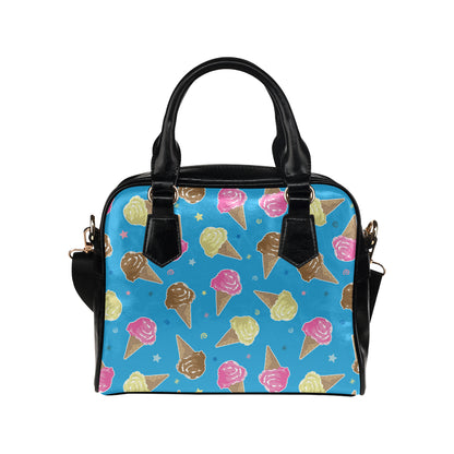Ice Cream Pattern Print Design 01 Shoulder Handbag
