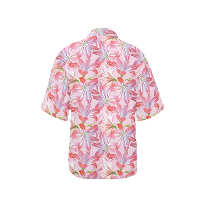 Amaryllis Pattern Print Design 02 Women's Hawaiian Shirt