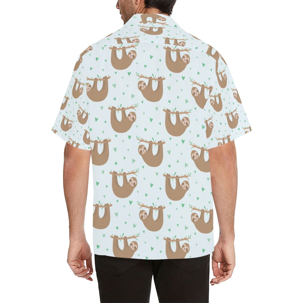 Sloth Print Design LKS308 Men's Hawaiian Shirt