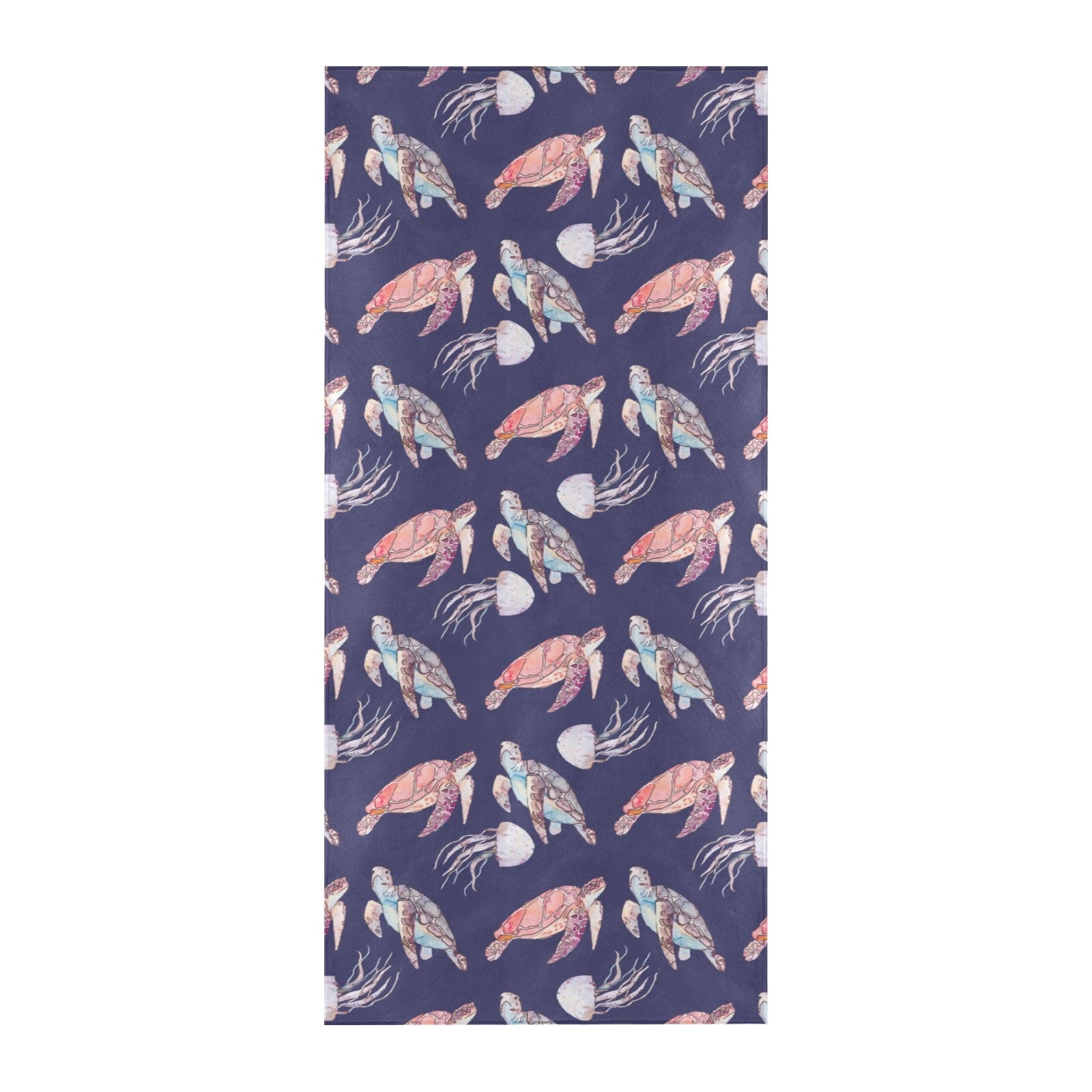 Sea Turtle With Jelly Fish Print Design LKS301 Beach Towel 32" x 71"