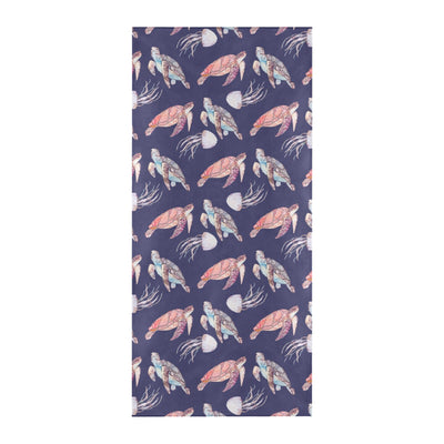 Sea Turtle With Jelly Fish Print Design LKS301 Beach Towel 32" x 71"