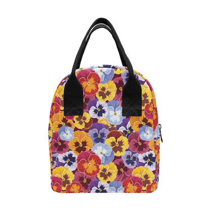Pansy Pattern Print Design PS01 Insulated Lunch Bag