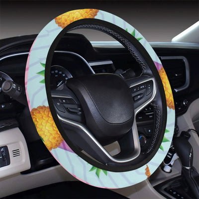 Pineapple Pattern Print Design PP05 Steering Wheel Cover with Elastic Edge