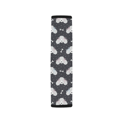 Poodle Pattern Print Design A03 Car Seat Belt Cover