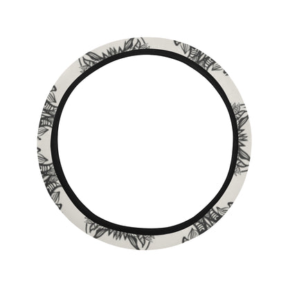 Native Indian Wolf Steering Wheel Cover with Elastic Edge