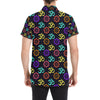 Chakra OM Print Pattern Men's Short Sleeve Button Up Shirt