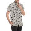 Swallow Bird Pattern Print Design 03 Men's Short Sleeve Button Up Shirt