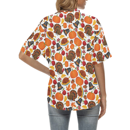 Thanksgiving Print Design LKS304 Women's Hawaiian Shirt