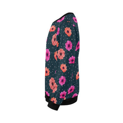 Anemone Pattern Print Design AM08 Men Long Sleeve Sweatshirt