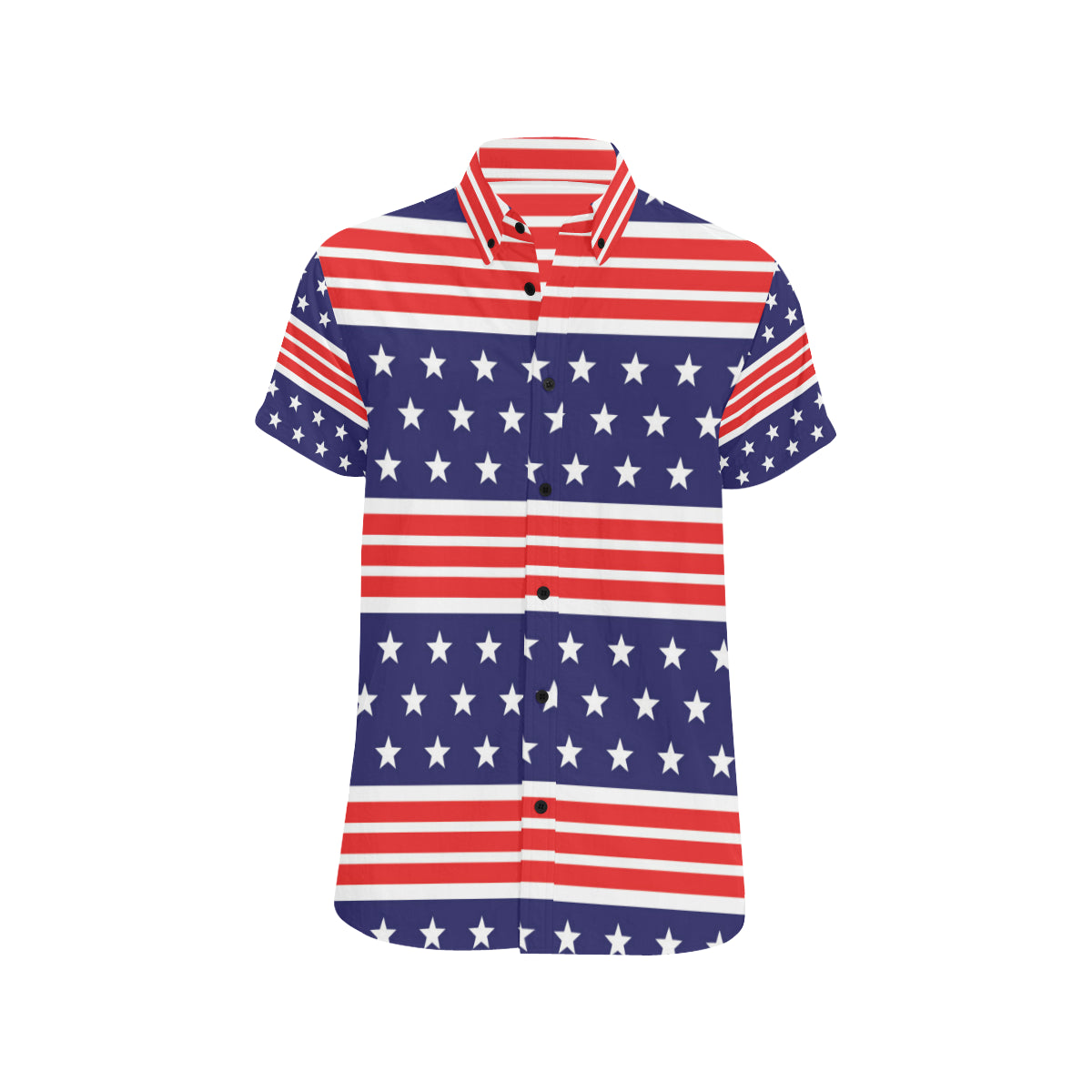 Patriotic Pattern Print Design A04 Men's Short Sleeve Button Up Shirt