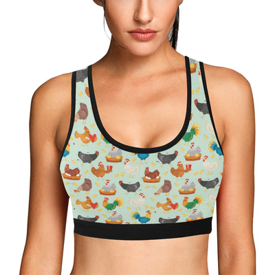 Chicken Pattern Print Design 07 Sports Bra