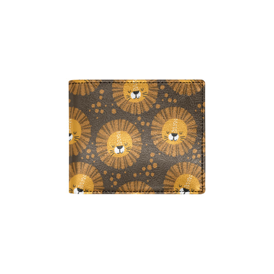 Lion Cartoon Pattern Print Design 01 Men's ID Card Wallet