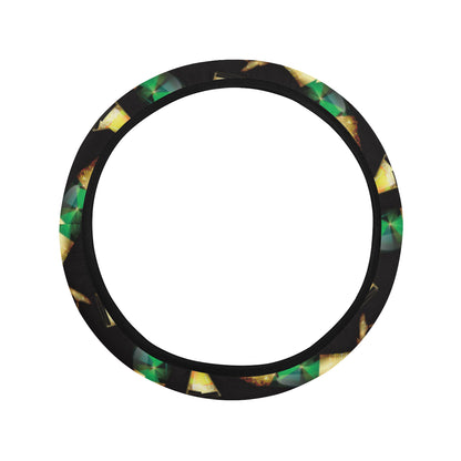 Champagne Pattern Print Design 02 Steering Wheel Cover with Elastic Edge