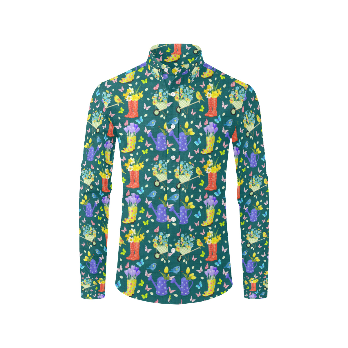 Gardening Pattern Print Design G08 Men's Long Sleeve Shirt
