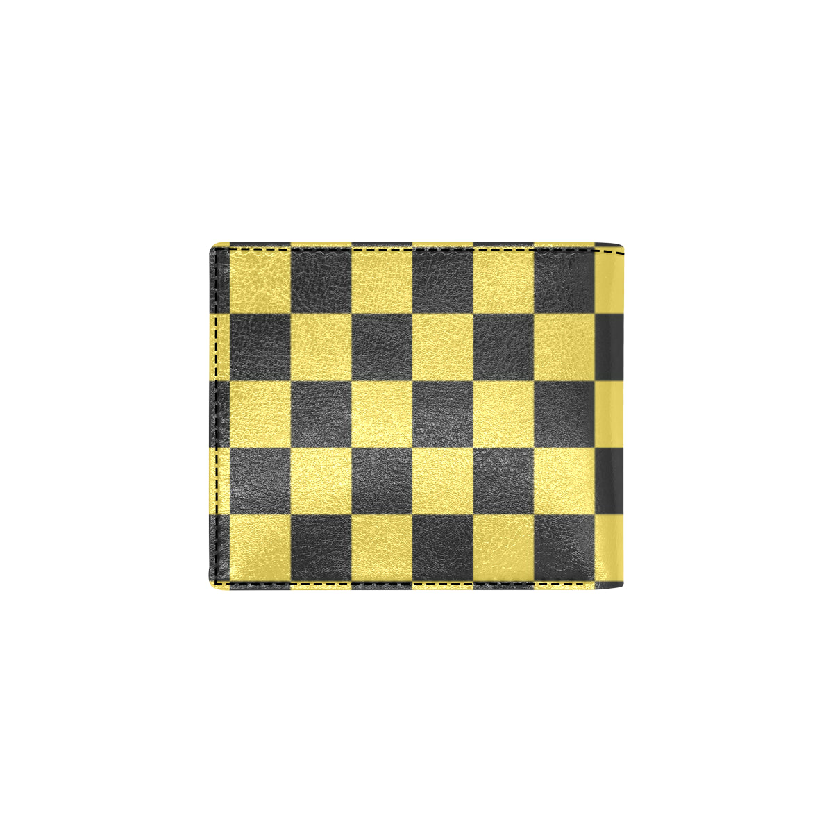 Checkered Yellow Pattern Print Design 03 Men's ID Card Wallet