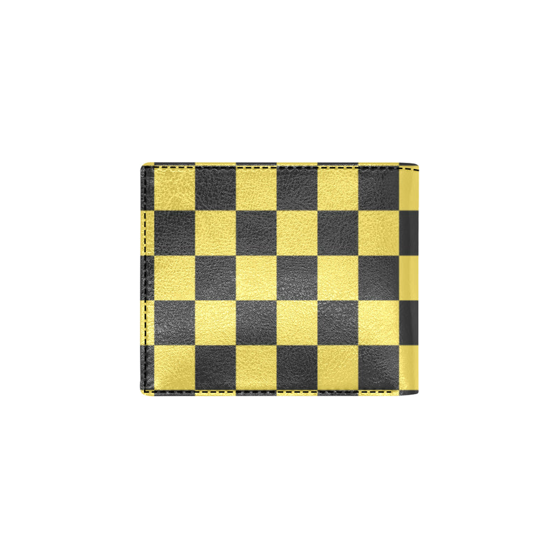 Checkered Yellow Pattern Print Design 03 Men's ID Card Wallet