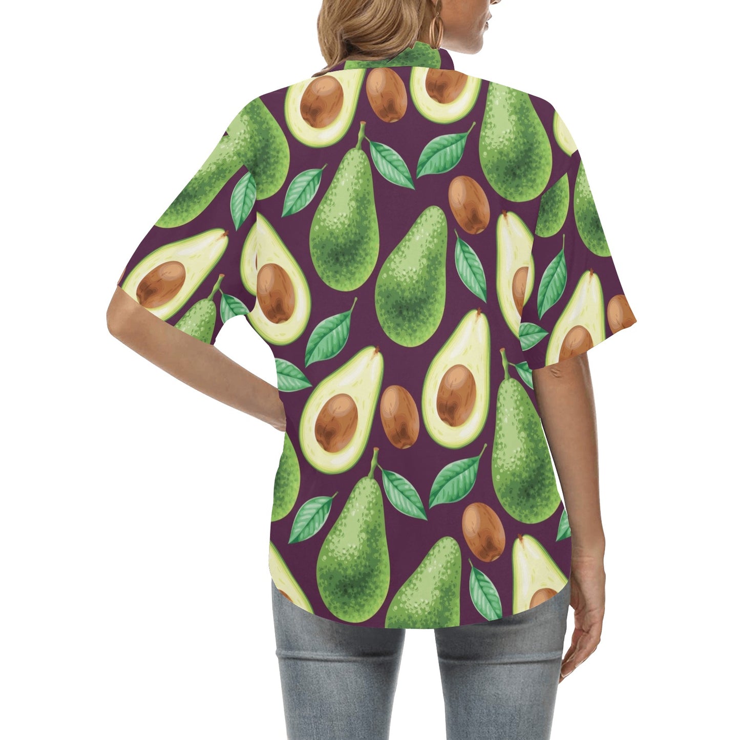 Avocado Pattern Print Design AC08 Women's Hawaiian Shirt