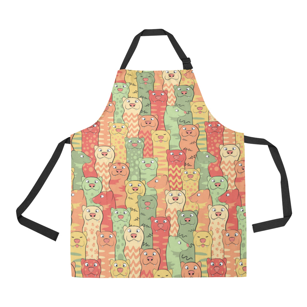 Ferret Pattern Print Design 01 Apron with Pocket