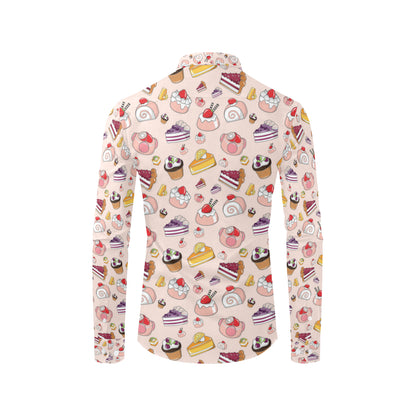 Cake Pattern Print Design 01 Men's Long Sleeve Shirt