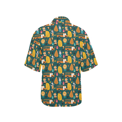School Bus Print Design LKS309 Women's Hawaiian Shirt