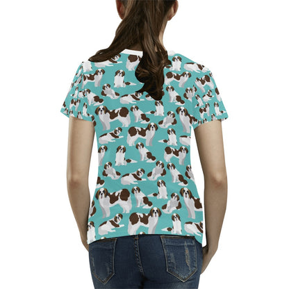 St Bernards Print Design LKS302 Women's  T-shirt