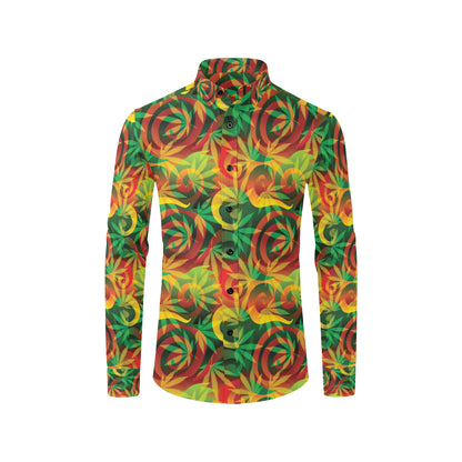 Rastafarian Pattern Print Design A01 Men's Long Sleeve Shirt