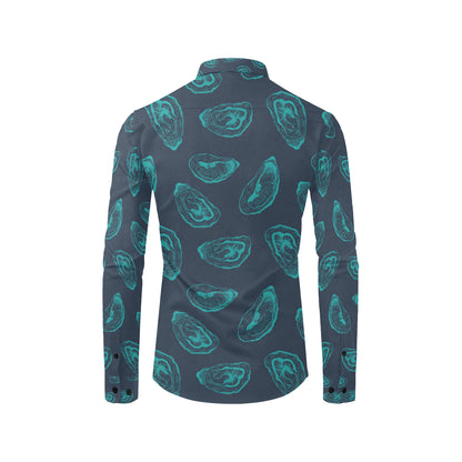 Oyster Pattern Print Design 01 Men's Long Sleeve Shirt