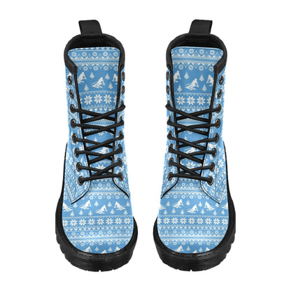 Ski Knit Pattern Print Design LKS302 Women's Boots