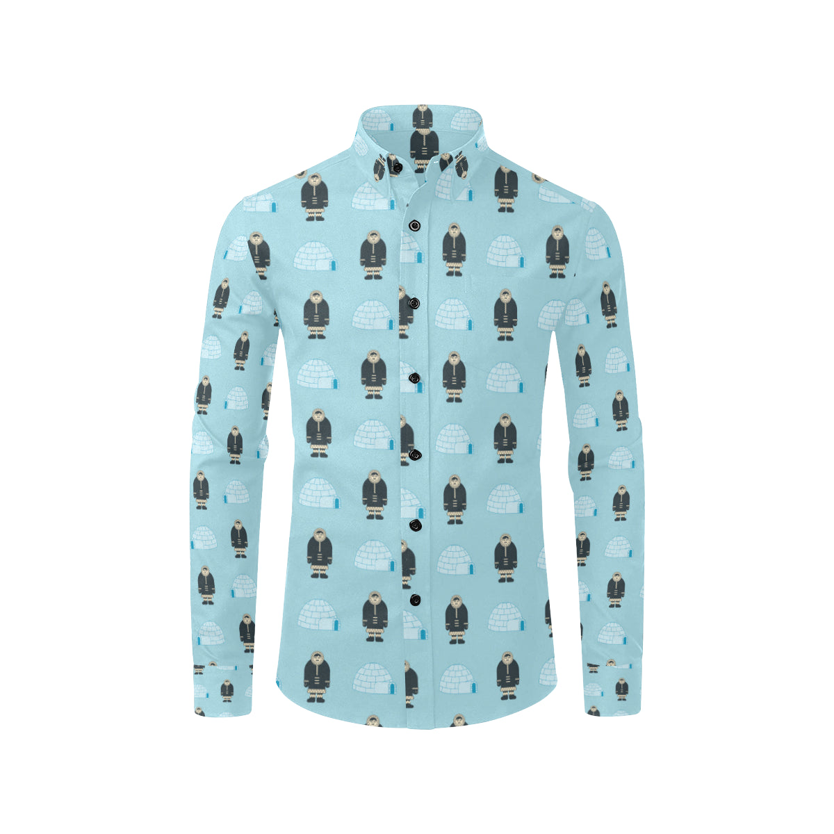 Eskimo Pattern Print Design 03 Men's Long Sleeve Shirt