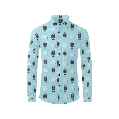Eskimo Pattern Print Design 03 Men's Long Sleeve Shirt