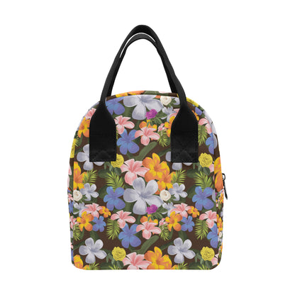 Plumeria Pattern Print Design PM03 Insulated Lunch Bag