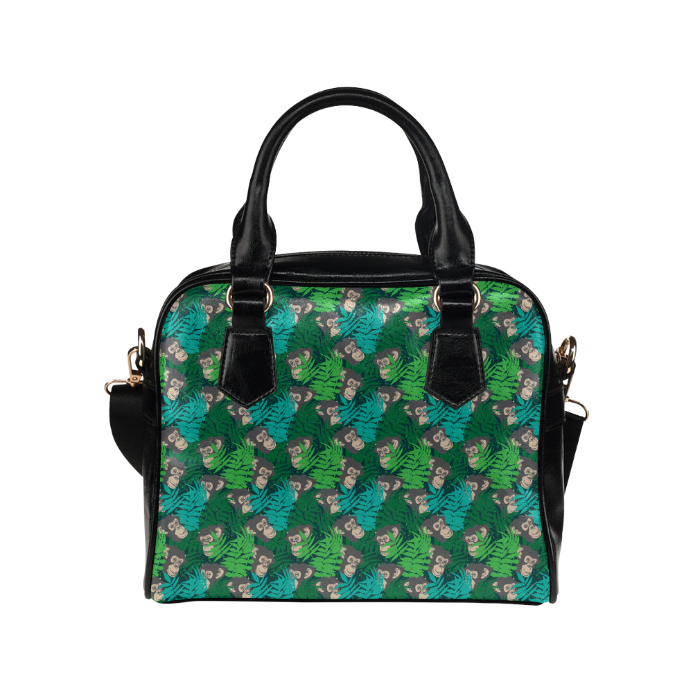 Chimpanzee Pattern Print Design 01 Shoulder Handbag