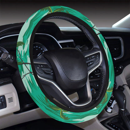 Palm Tree Pattern Print Design A01 Steering Wheel Cover with Elastic Edge