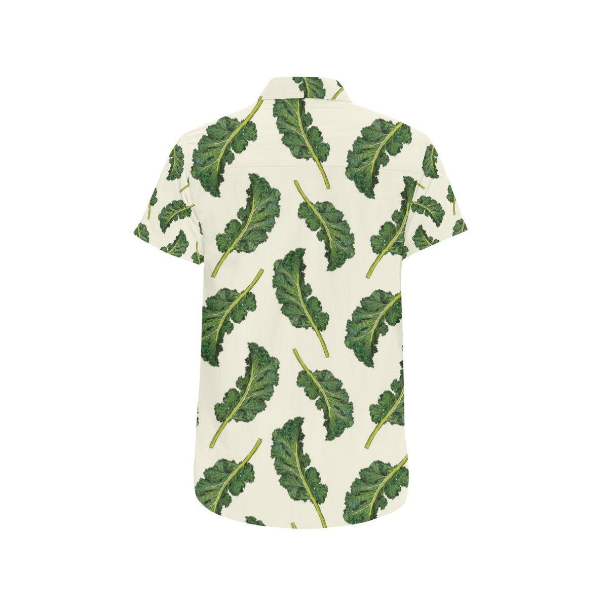 Kale Pattern Print Design 03 Men's Short Sleeve Button Up Shirt