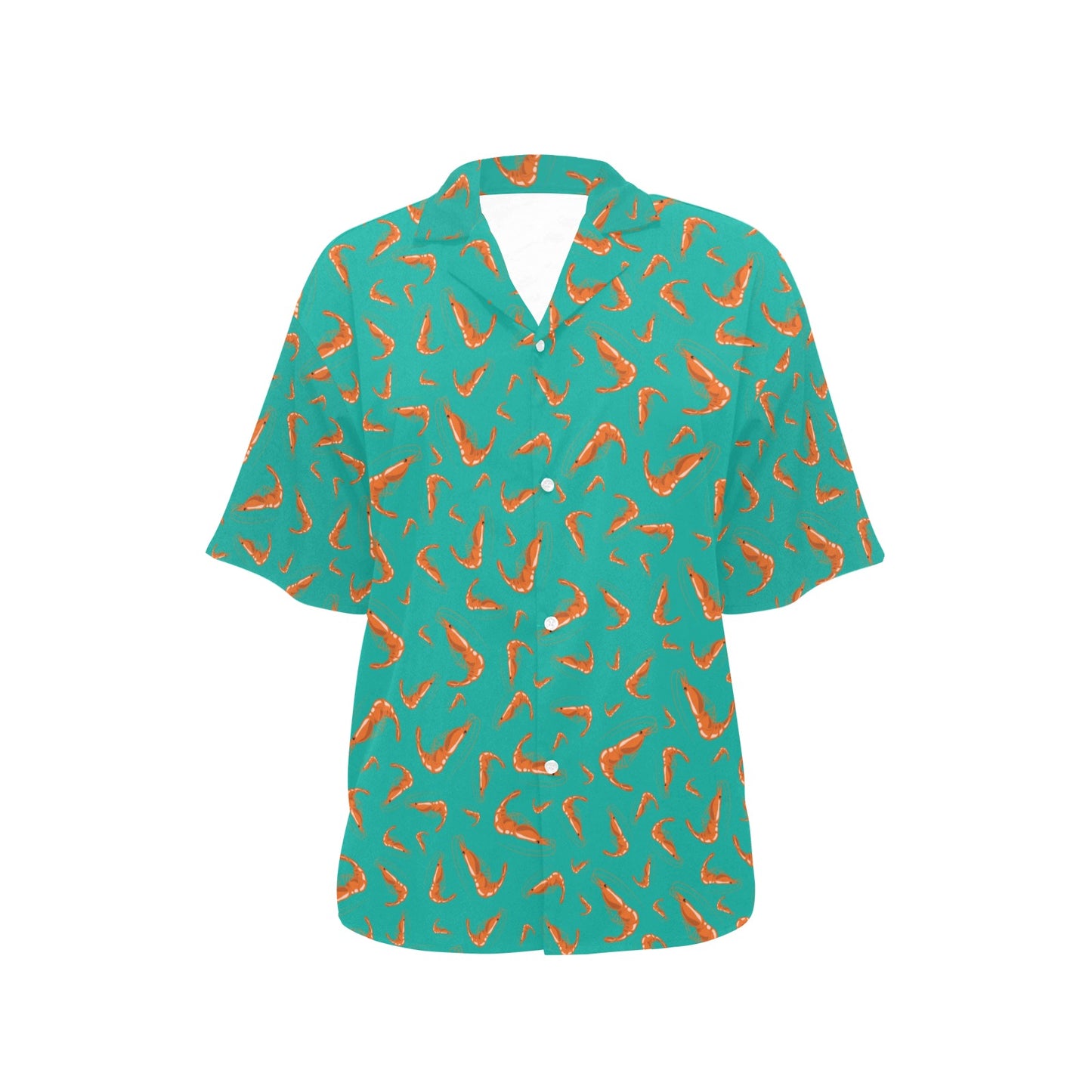 Shrimp Print Design LKS301 Women's Hawaiian Shirt