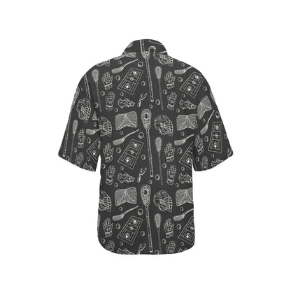 Lacrosse Pattern Print Design 01 Women's Hawaiian Shirt