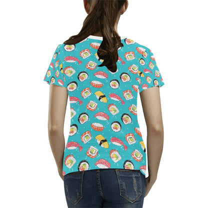 Sushi Print Design LKS305 Women's  T-shirt