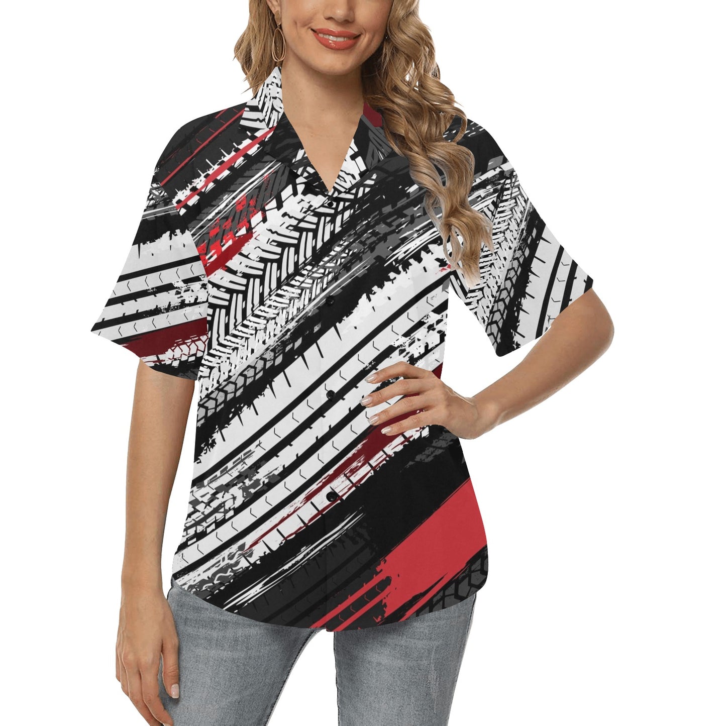 Racing Pattern Print Design A03 Women's Hawaiian Shirt
