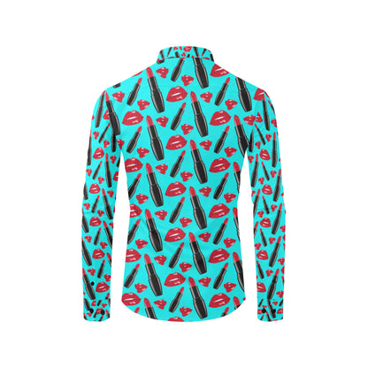 Lipstick Pattern Print Design LT02 Men's Long Sleeve Shirt