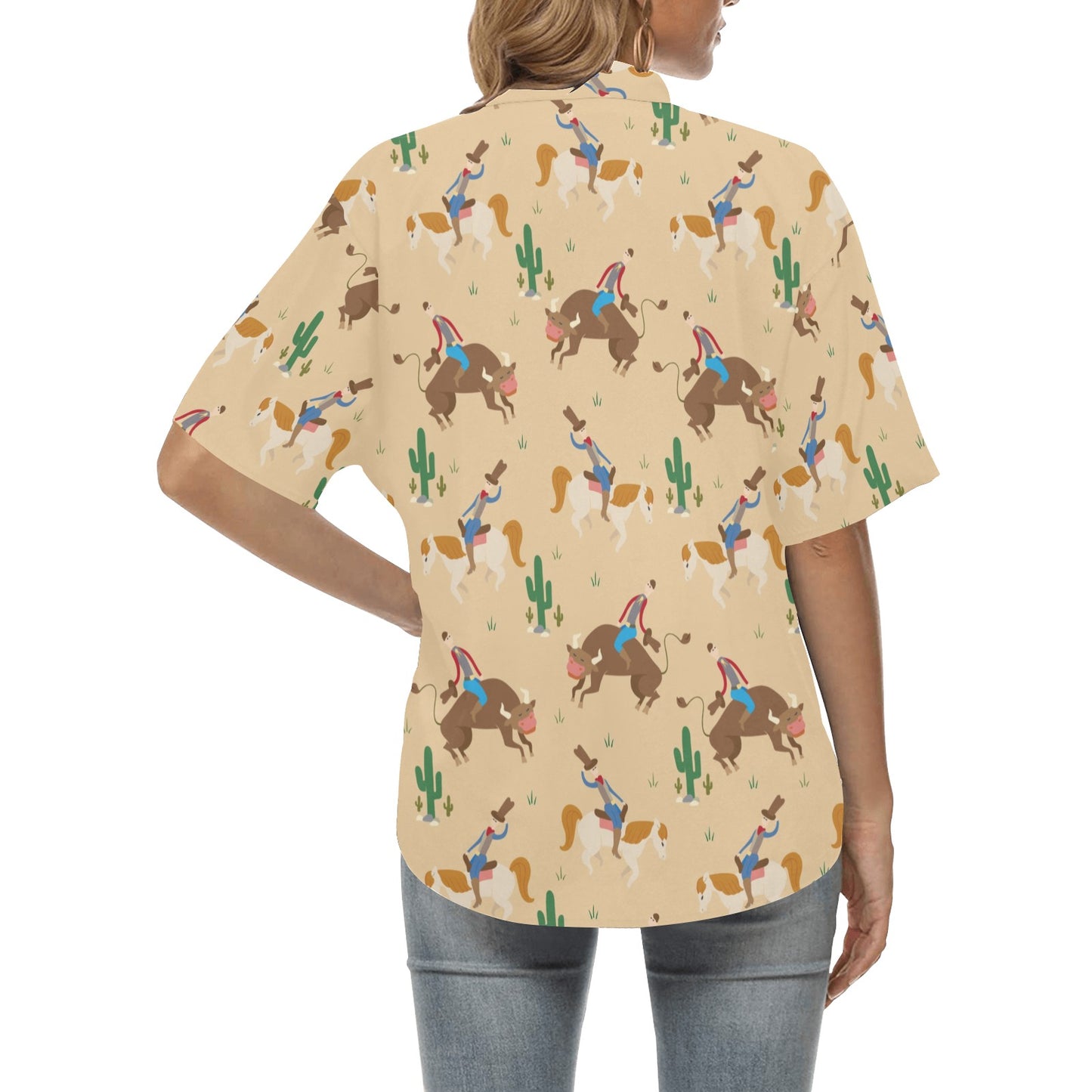 Rodeo Pattern Print Design A02 Women's Hawaiian Shirt