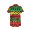 Rasta Pattern Print Design A01 Men's Short Sleeve Button Up Shirt