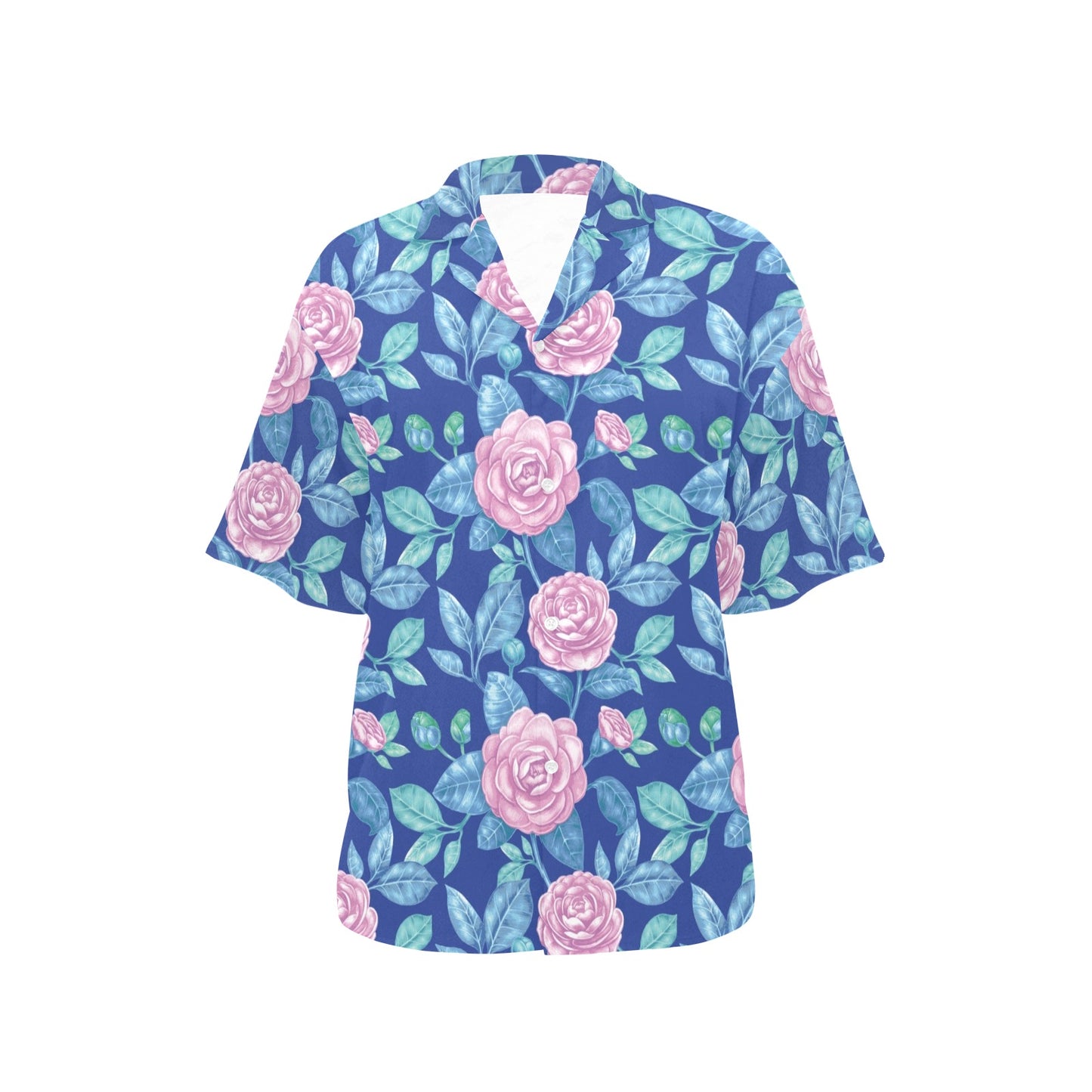 Camellia Pattern Print Design CM05 Women's Hawaiian Shirt