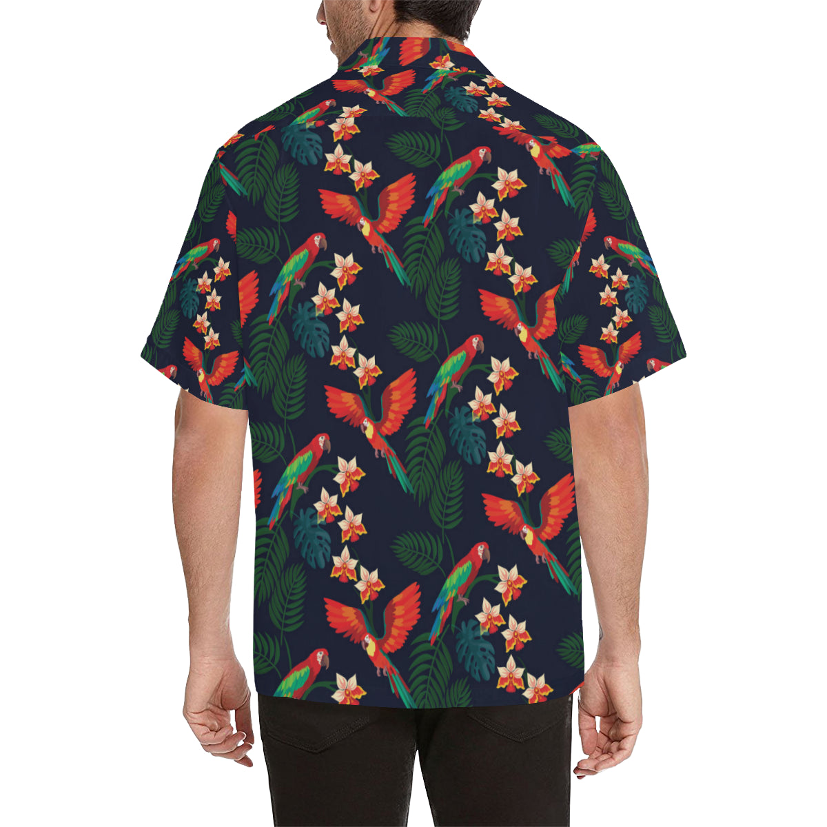 Macaw Pattern Print Design 02 Men's Hawaiian Shirt