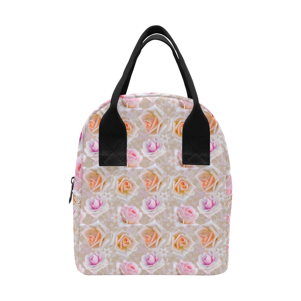 Rose Pattern Print Design RO011 Insulated Lunch Bag