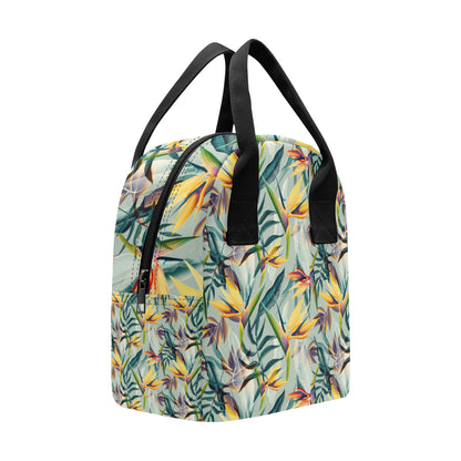 Tropical Flower Pattern Print Design TF022 Insulated Lunch Bag