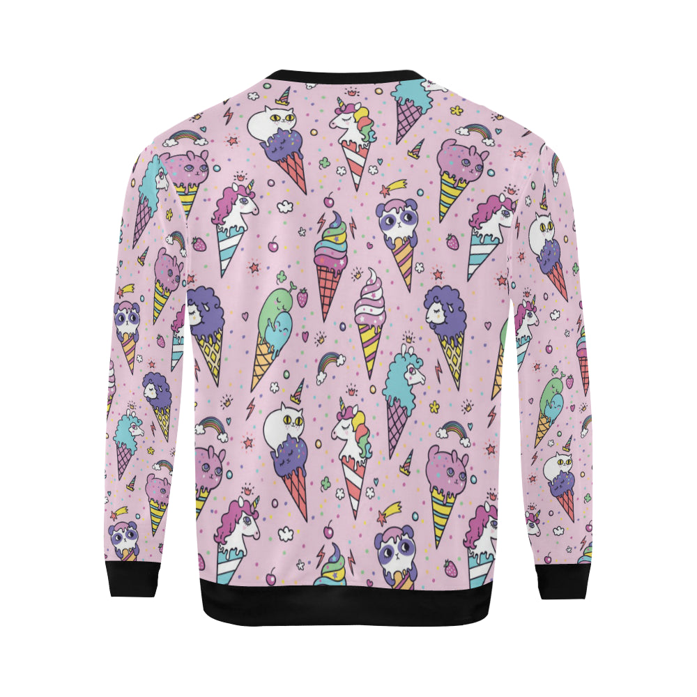 Ice Cream Pattern Print Design IC05 Men Long Sleeve Sweatshirt