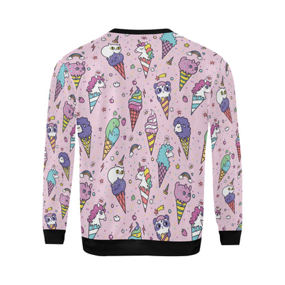 Ice Cream Pattern Print Design IC05 Men Long Sleeve Sweatshirt