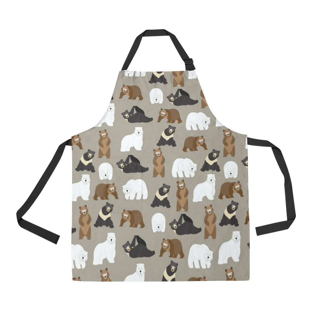 Bear Pattern Print Design BE03 Apron with Pocket
