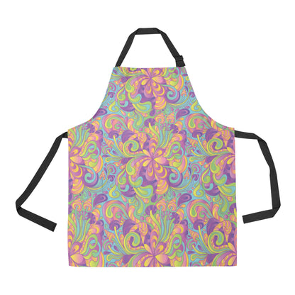 Psychedelic Mushroom Pattern Print Design A05 Apron with Pocket