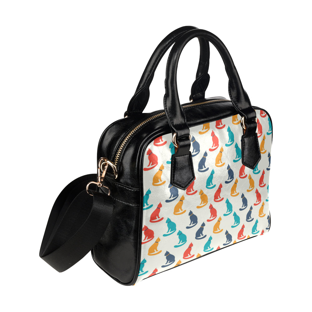 Cat Pattern Print Design 03 Shoulder Handbag